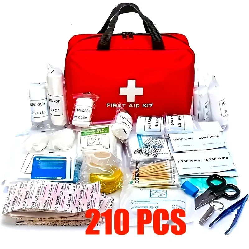 210pcs First Aid Kit – All-Purpose Emergency Medical Bag